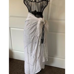 Beautiful boho white Sarong wt sequin details